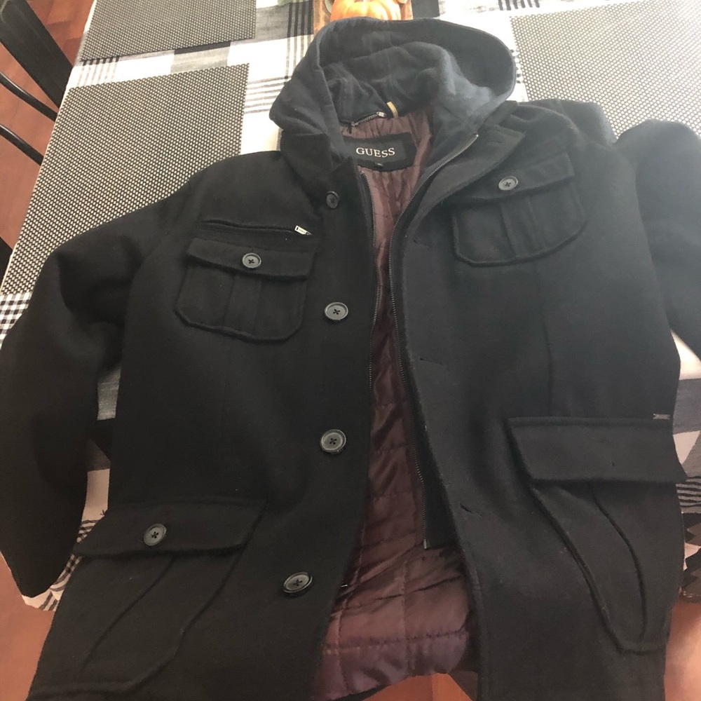 Guess coat w/built in hoody & Colombia coat